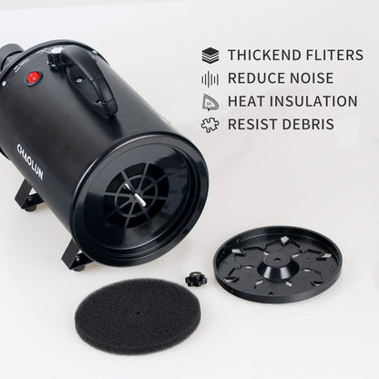 High Velocity Dog Dryer Blower, Professional Dog Grooming Dryer, Dog Blow Dryer 3.8HP, Pet Hair Dryer with Heater, Powerful Blow Force, Stepless Adjustable Speed, Quickly Dry, Black